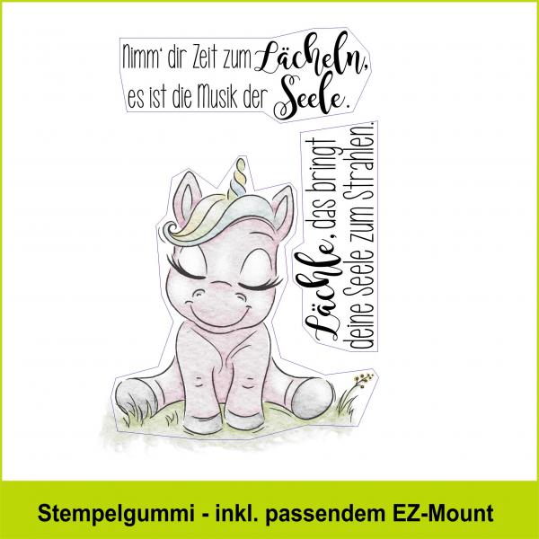 Einhorn ... lächle - Stempelgummi